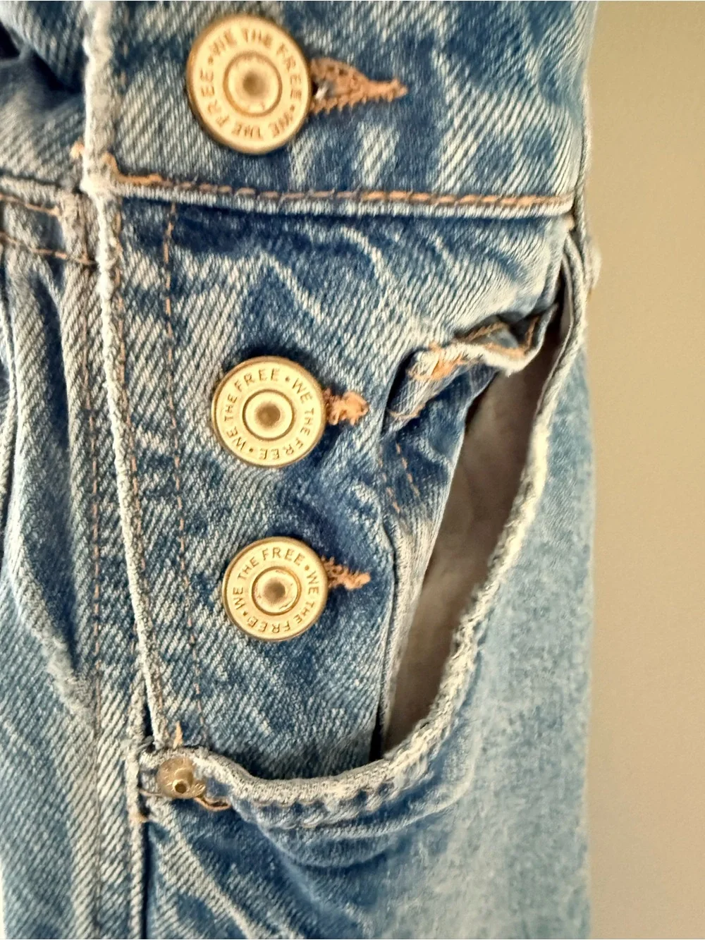Free People Light Wash Denim Overalls